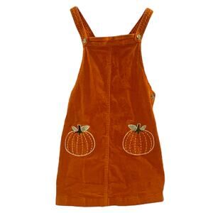 Isaac Mizrahi 7 Girls Dark Orange Pumpkin Corduroy Dress Thanksgiving Fall
